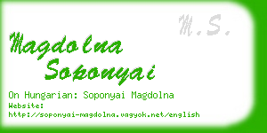 magdolna soponyai business card